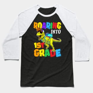 Roaring Into 1st Grade Dinosaur Back To School Baseball T-Shirt